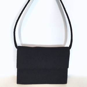 D&G Dolce & Gabbana Felted Wool Clutch w/ Removable Strap